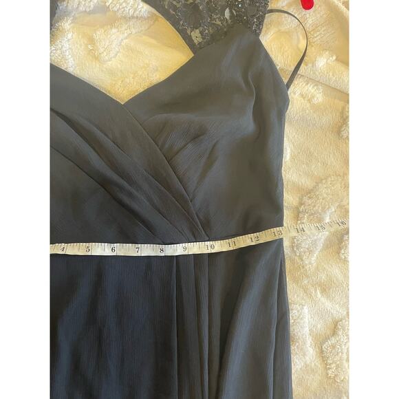 Adrianna Papell Cap-Sleeve Chiffon Navy Mermaid Gown MSRP $249 NWT 2 - Picture 7 of 9